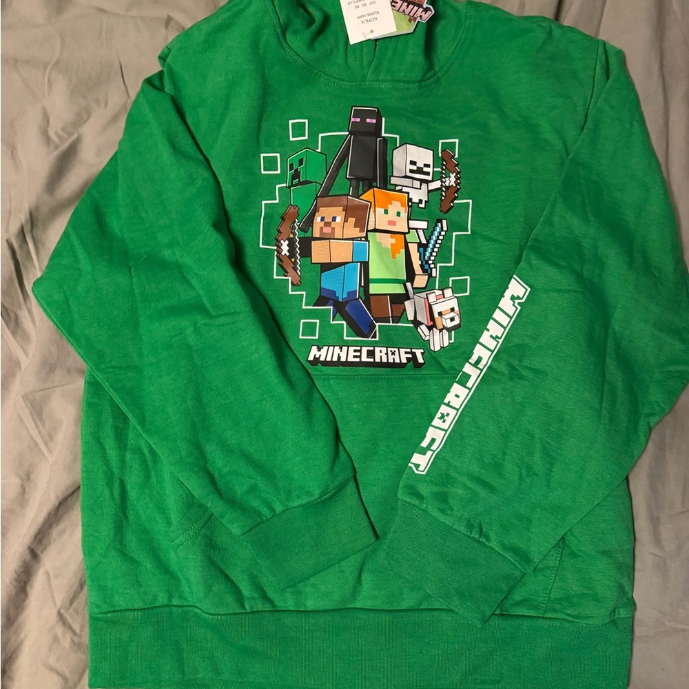 Kohl's Green Minecraft Hoodie size kids large
